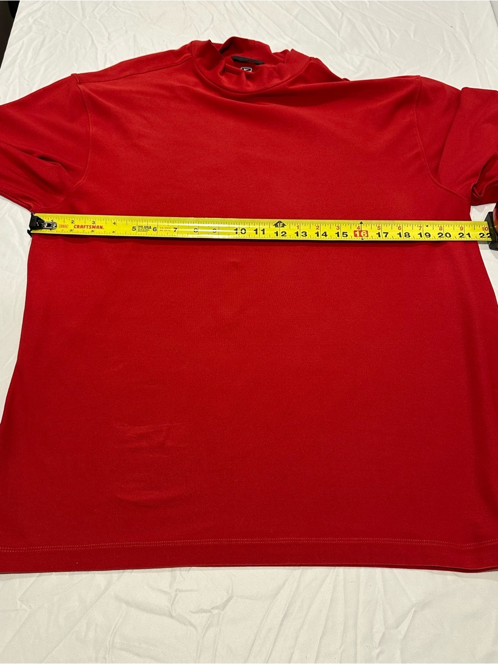 Nike Golf Dri-Fit UV Mock Neck Shirt Mens Large Red Royal Oaks Country Club - Picture 7 of 7